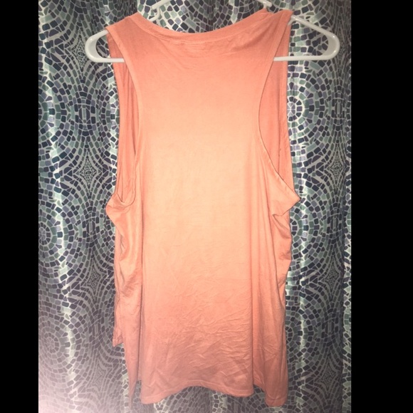 Preppy Peach suede hi low tank top - Picture 2 of 3
